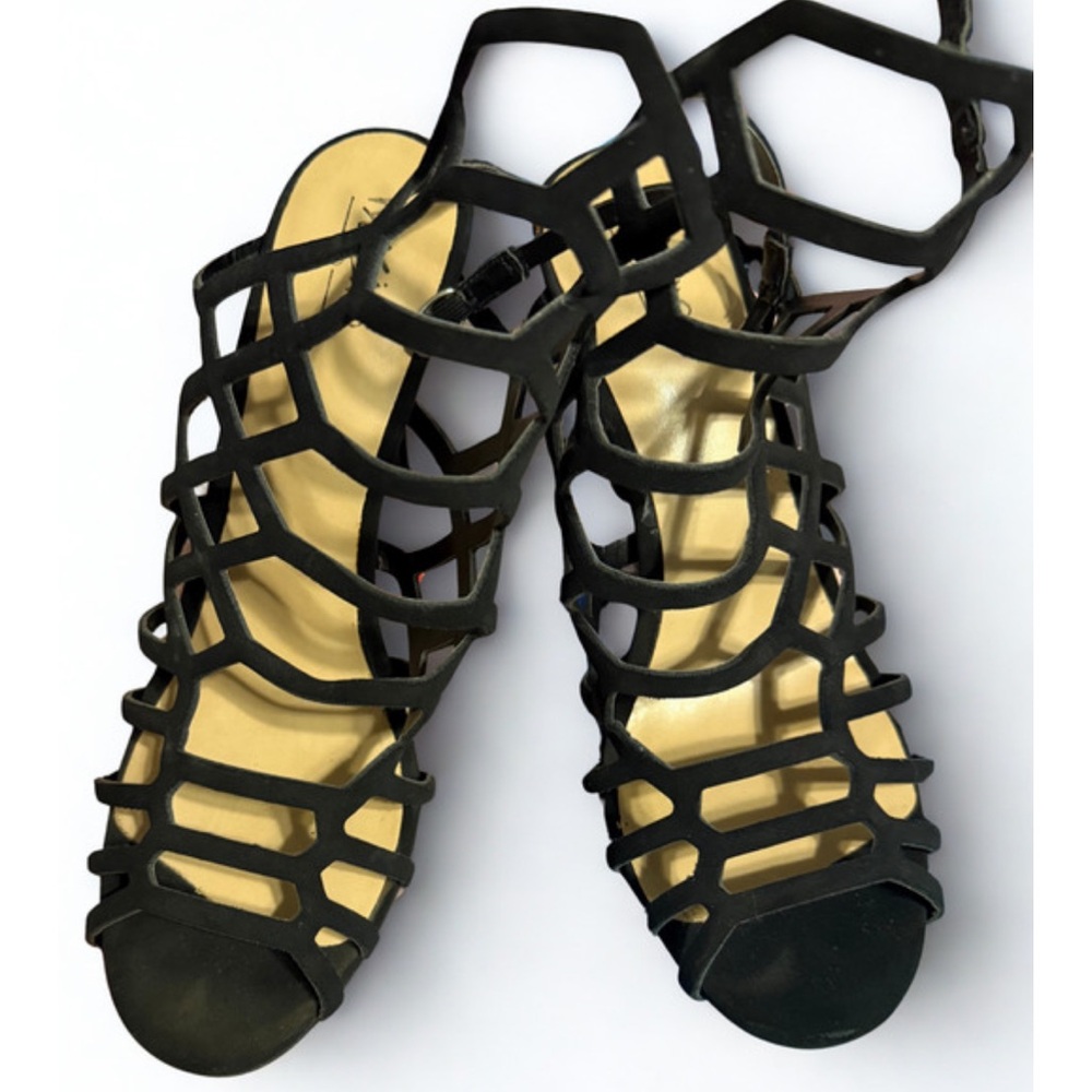 SCHUTZ Black Geometric Heels